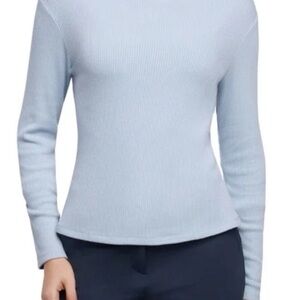 Banana Republic Women's Ribbed Long Sleeve Top, Size S, Light Blue